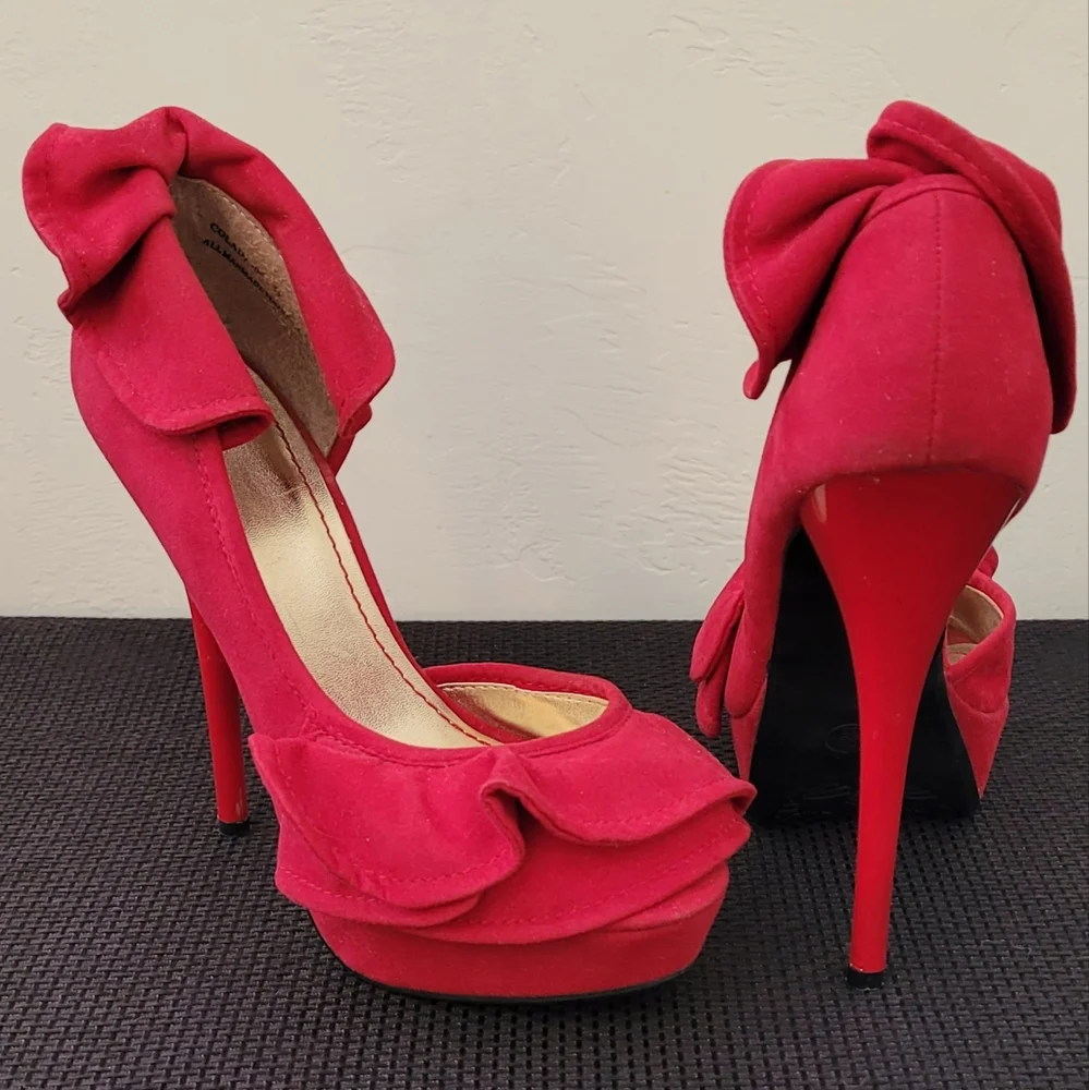 Shiekh  Red open toe heels - Picture 4 of 4